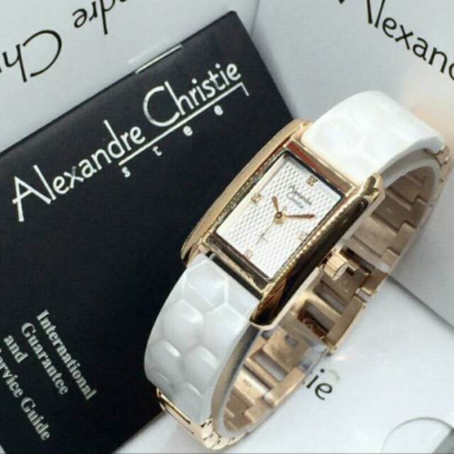 Jam tangan wanita elegant simple Alexandre Christie Princess Original White