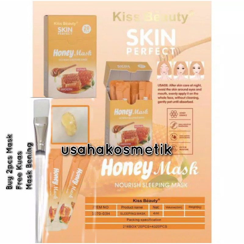 COD BELI 2SASET GRATIS 1PCS KUAS MASKER Masker Kiss Beauty Clay Sleeping Mask [Saset] ISI 4GRAM