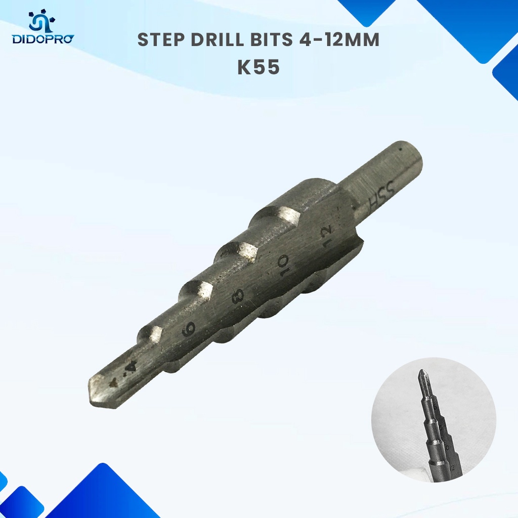 Mata Bor Pagoda Spiral Besi Kayu Plastik Step Drill Tingkat Payung Cone 4-12mm 4 6 8 10 12