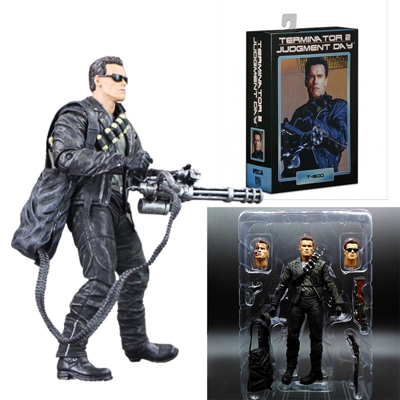 Figure Action NECA Terminator 2hari Kiamat T-800 Ultimate Arnold Model 7mainan