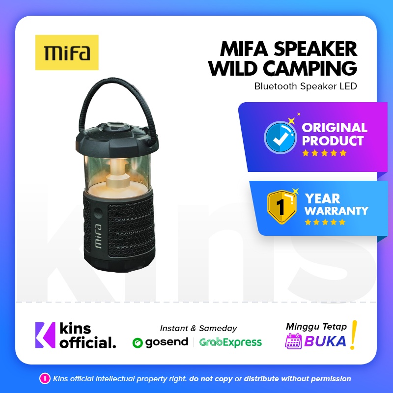 MiFa Wild Camping Bluetooth Speaker LED IPX7 Outdoor 360 Sound 9600mAh