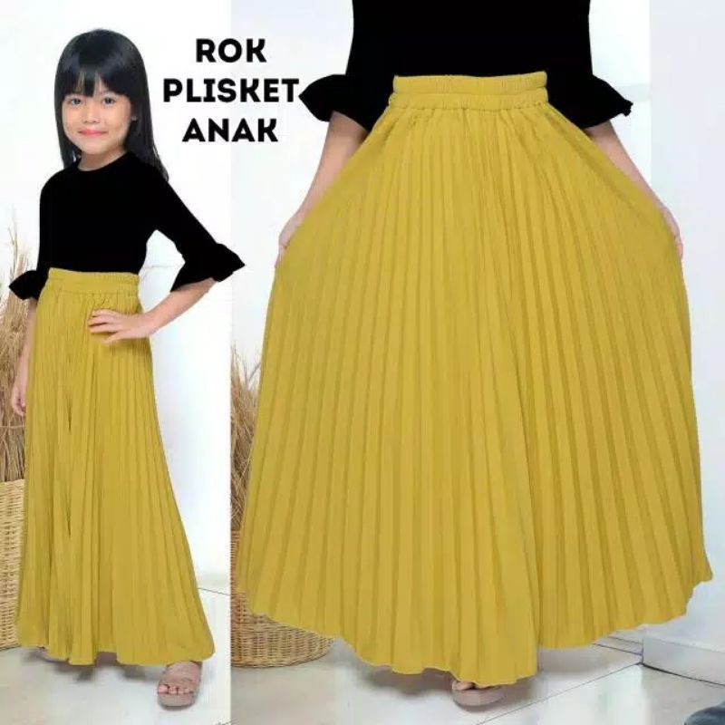 BAHAN TEBAL || ROK PLISKET ANAK UMUR 5-12TAHUN