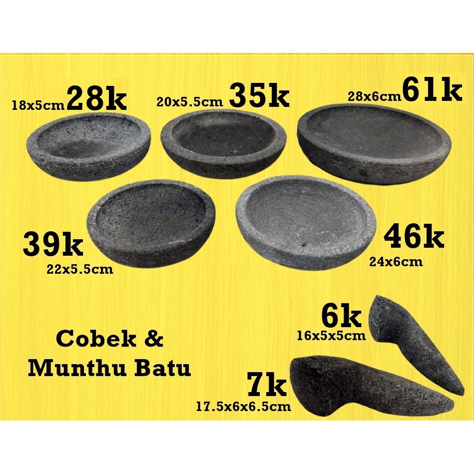 Cobek Batu Asli 28cm