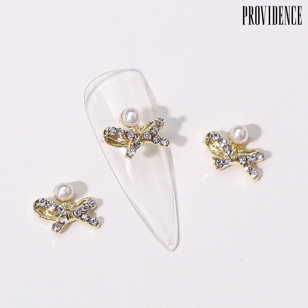 Providence 10Pcs Nail Rhinestones Bow-tie Heart Imitation Pearls Nail Art Design Accessories 3D Nail Manicure Craft Ornaments for DIY Crafts