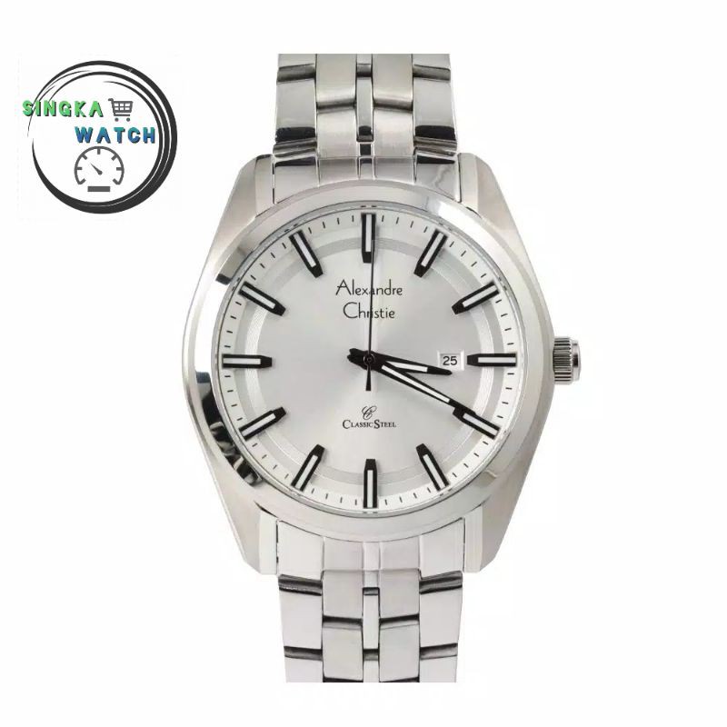 JAM TANGAN COWOK ALEXANDRECHRISTIE AC ORIGINAL SERI 8637MD SILVER