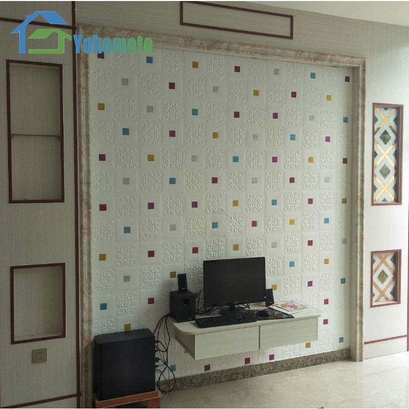Wallpaper Dinding Ceiling Wallpaper Sticker Dinding Busa 3D Desain Wallpaper Perekat Bata Stiker Dinding Kamar Tidur-4