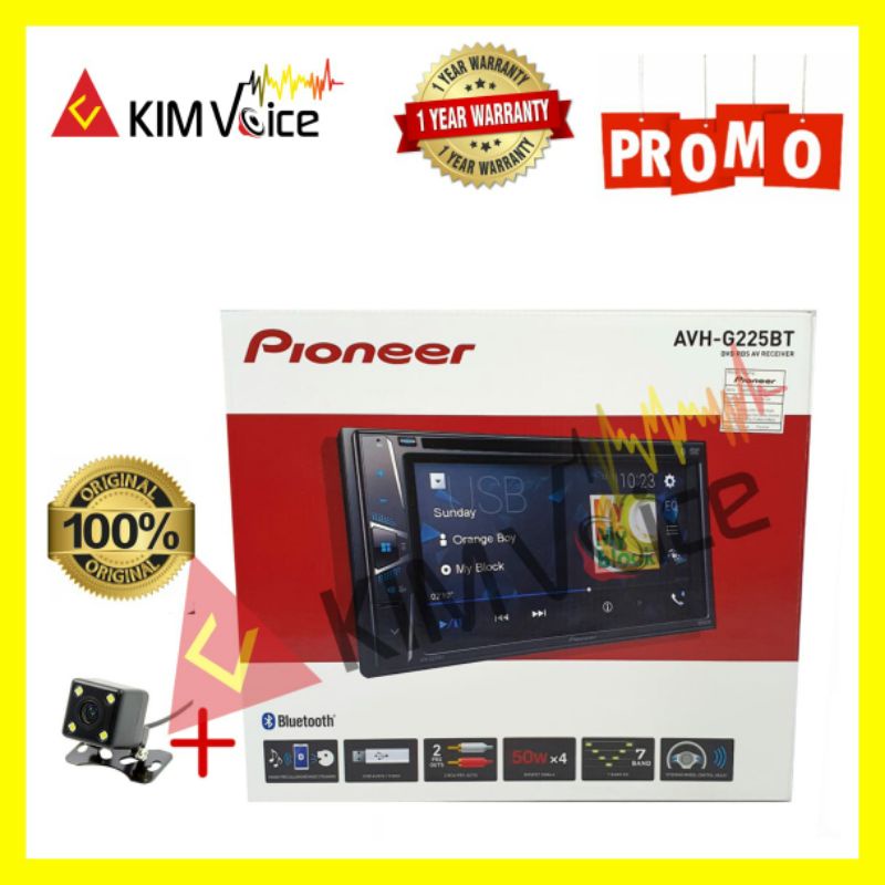 Promo Double Din Pioneer AVH-G225BT + Kamera Mundur Tape Mobil Head Unit Doubel din Pioneer Termurah