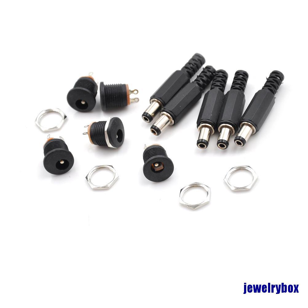 10pcs Adapter Konektor Socket Jack Female Dan Male Plug 5.5x2.5mm