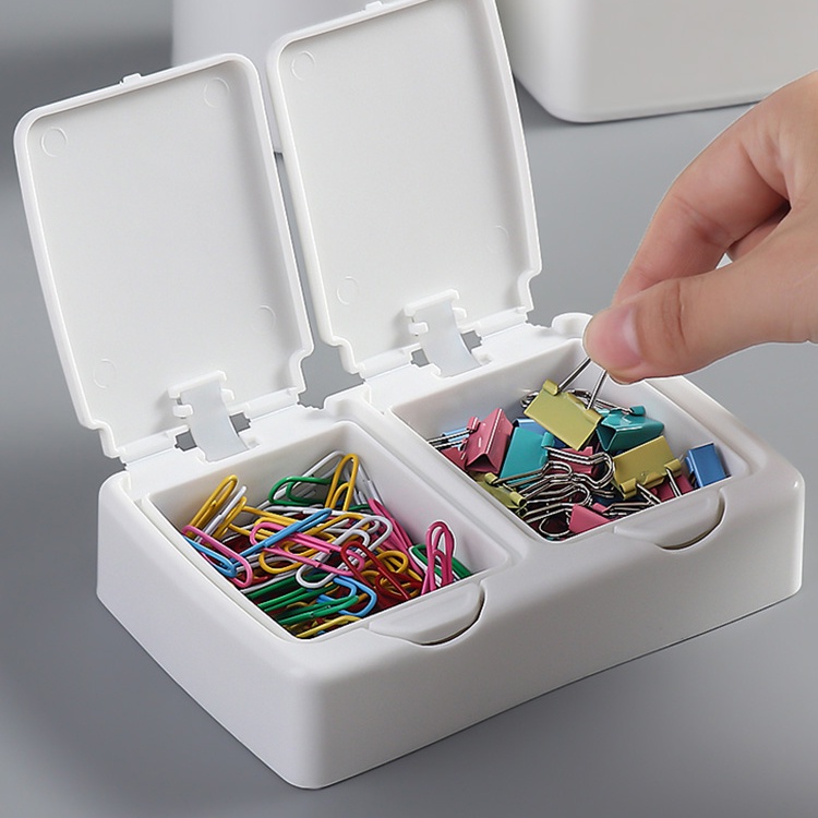 WS-01/02 Storage Accessories Box / Kotak Putih Polos Serbaguna / Single Double Round Box Push Button