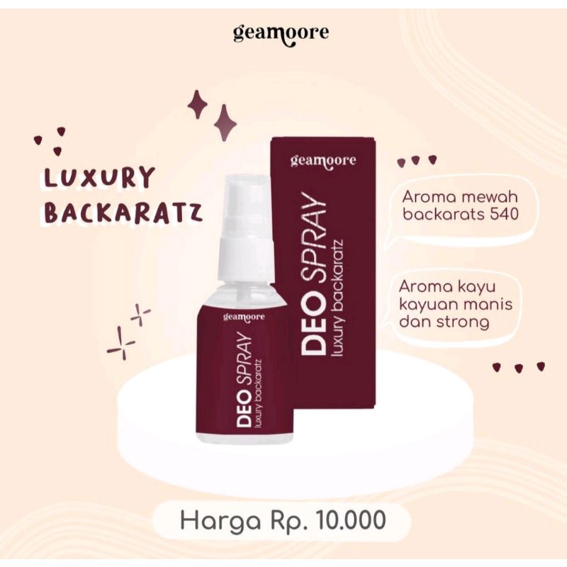 GEAMOORE deodorant deo spray luxury backaratz with niacinamide