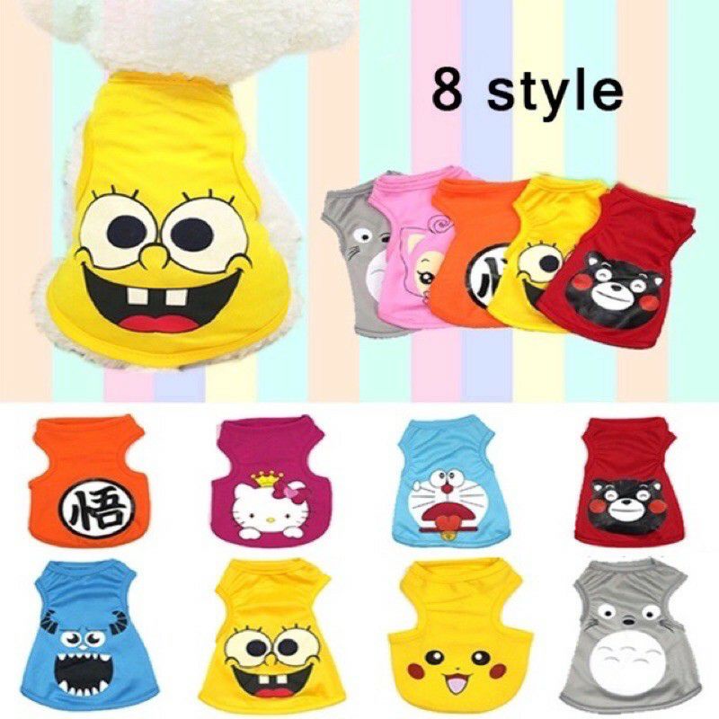 EXOTICGOODS BAJU ANJING KUCING KARTUN BAJU HEWAN ANJING KUCING BAJU