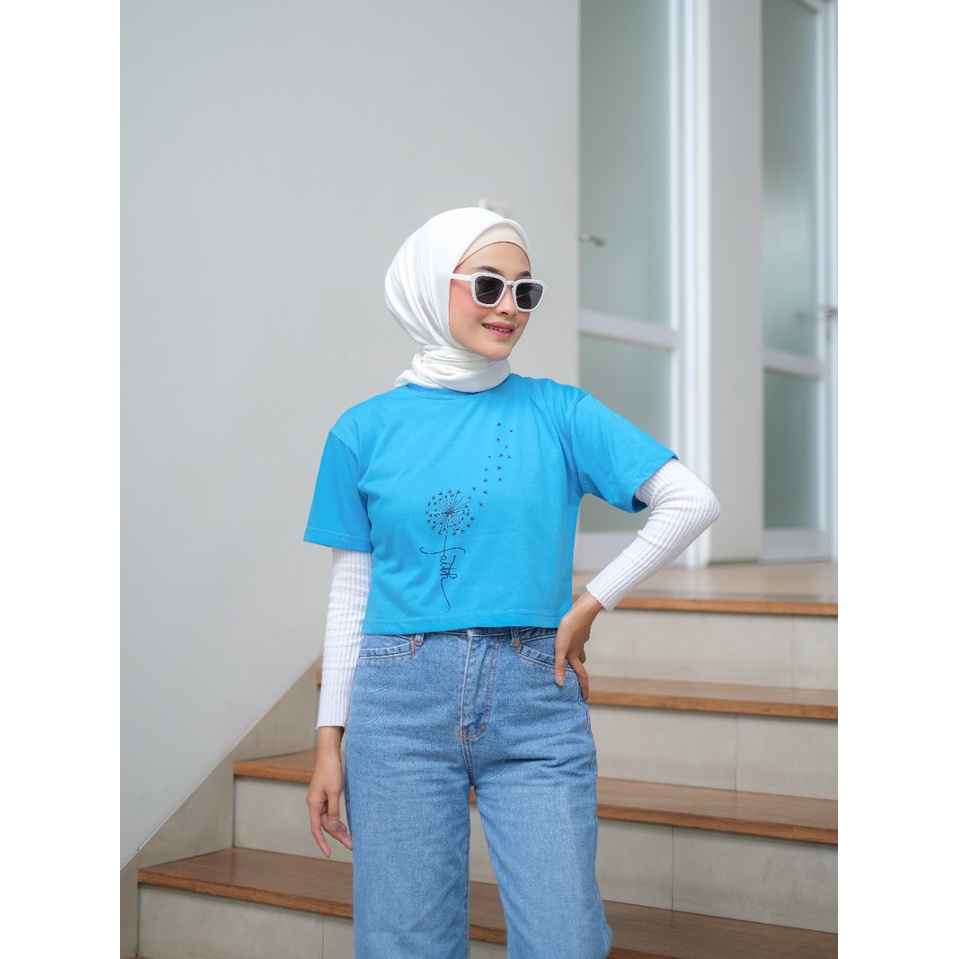 Promo Baju atasan wanita terbaru Kaos Crop Top Wanita COTTON FLOWERS | Atasan Crop CEWEK