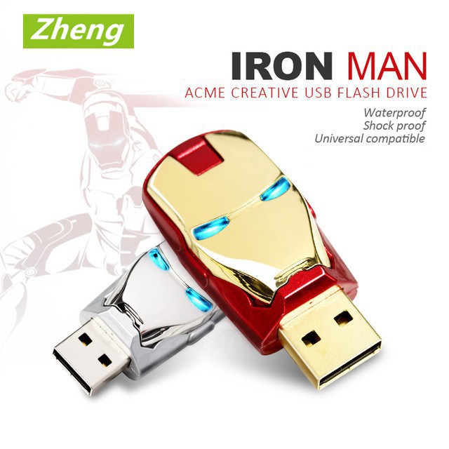 Metal Avengers Iron man LED Pen Drive USB 2.0 Portable Flash Drive