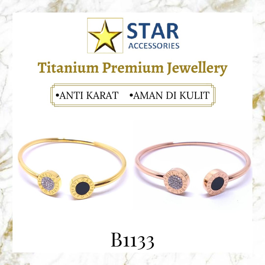 Gelang Titanium Bvlgari Gold | Gelang Titanium Bulgari Rose Gold