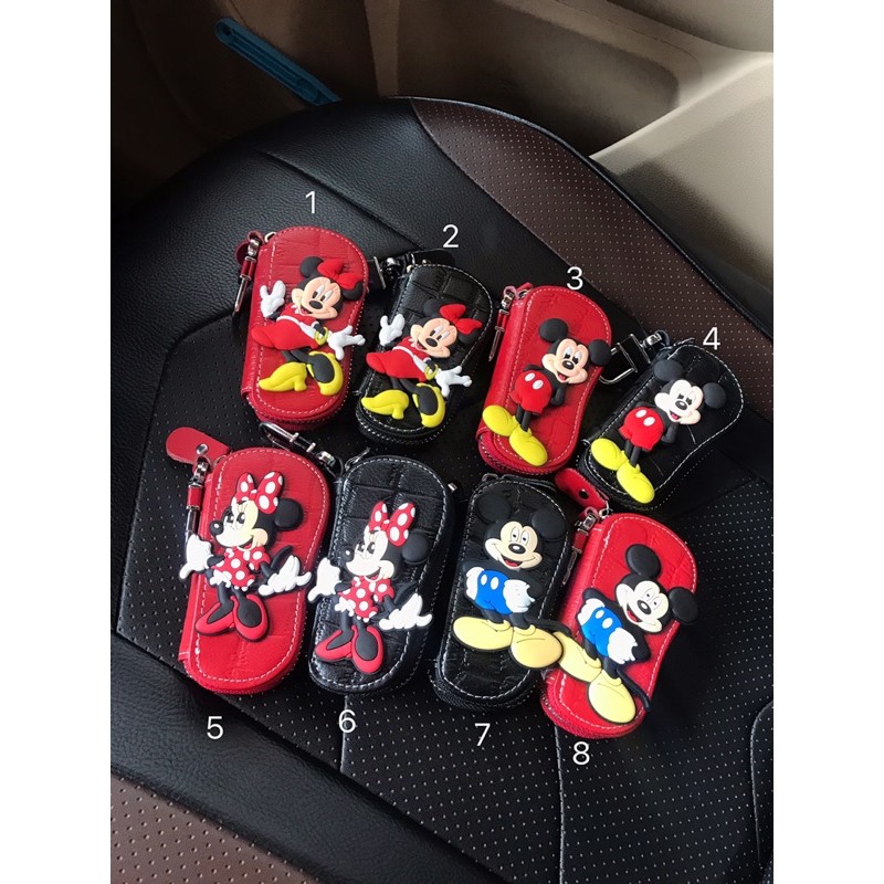 gantungan kunci mobil stnk dompet kunci mobil mickey minnie