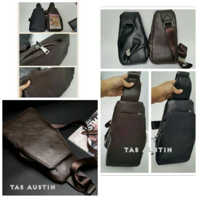 [IMPORT] Tas Selempang Kulit Pria AUSTIN (Ada Bolongan Mp3) MAR2