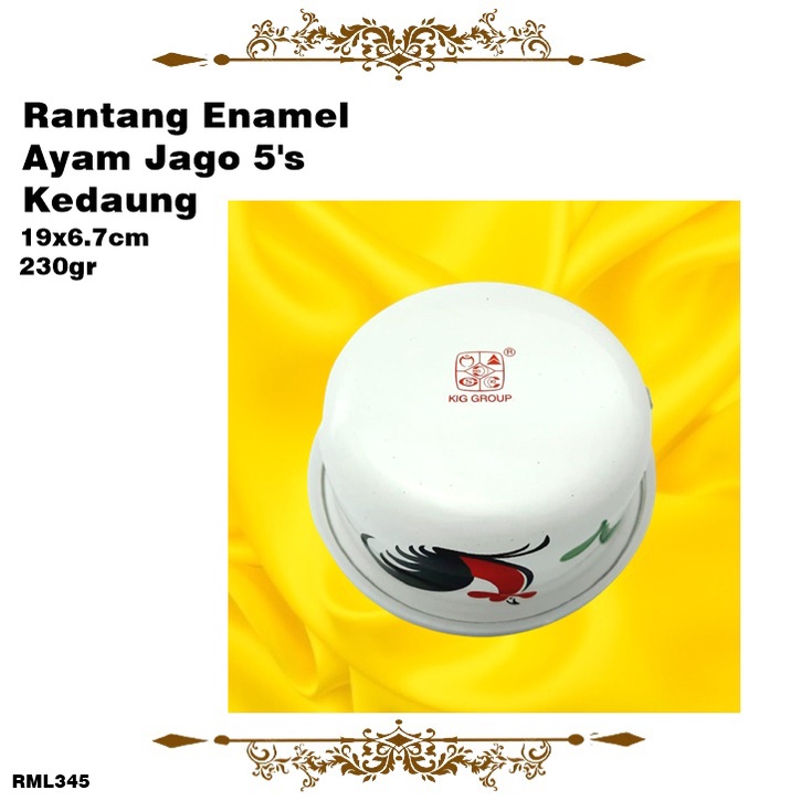 Rantang/Mixing Bowl/Mangkok Enamel Ayam Jago Kedaung 11cm