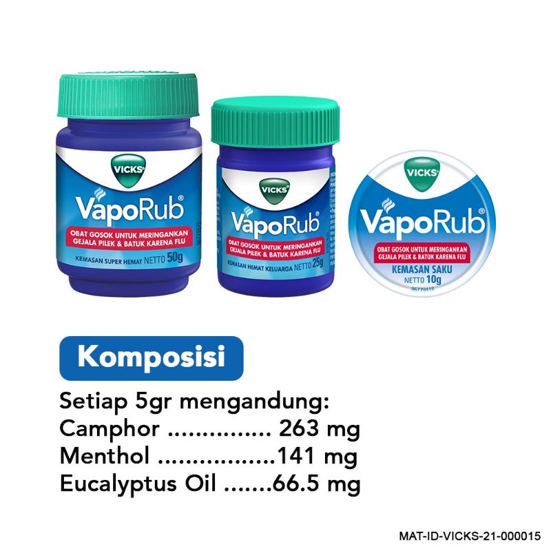 Vicks Vaporub Balsem 25gr  Balsem Anak 2th - Dewasa Obat Gosok Redakan Batuk Pilek