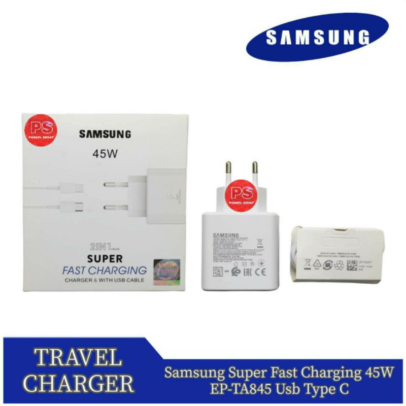 Travel Charger Samsung Super Fast Charging 45W EP-TA845 Type C Galaxy S20 OEM
