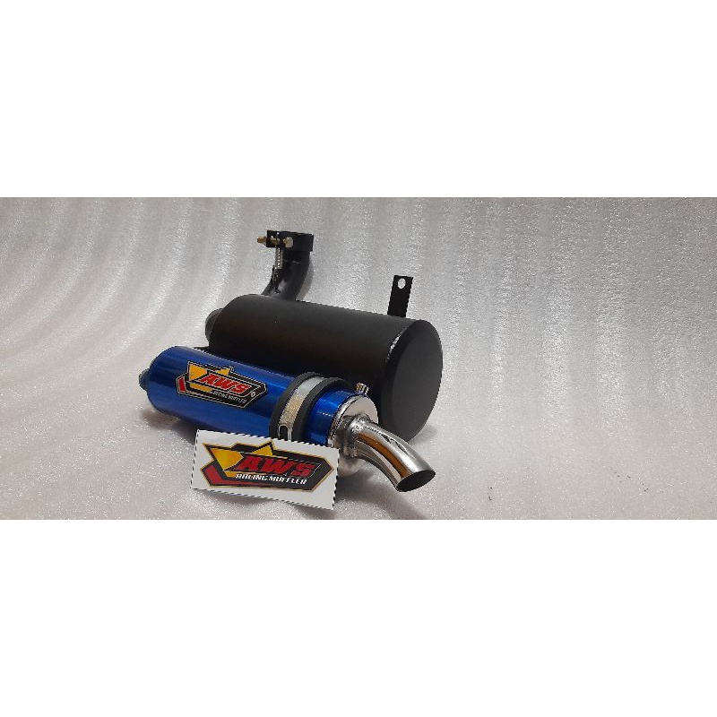 Knalpot Vespa Racing Model S1 Slencer Blue Ujung Bengkok ,px,excell150,ps,exlusive,super,vbb Origina