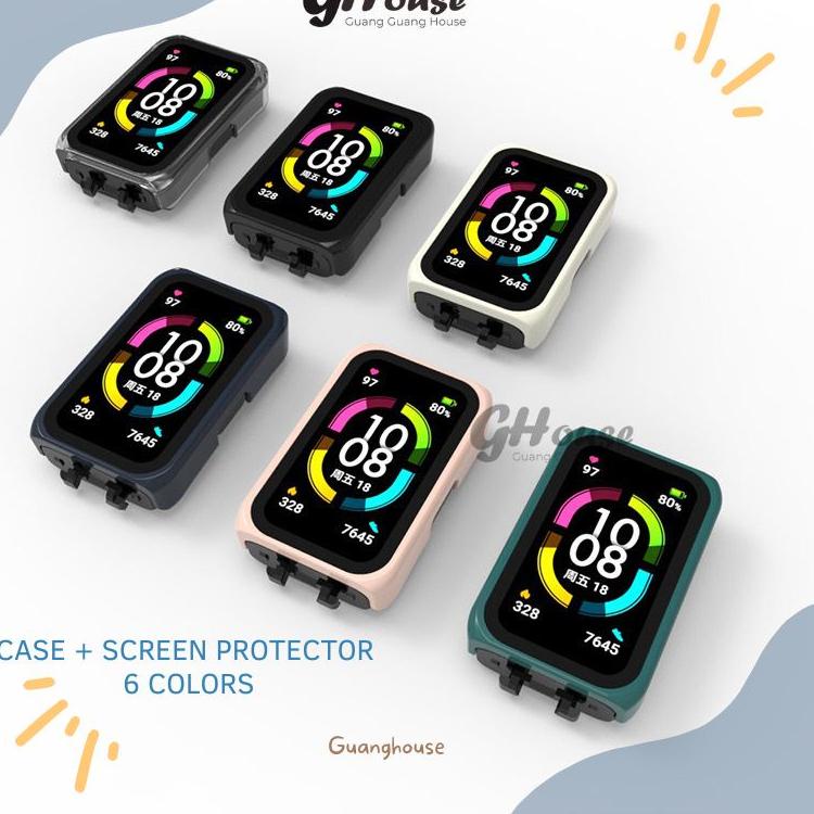 LANGSUNG KIRIM.. Case Huawei Band 7 Bumper Case Screen Protector Guard Huawei Band 7 / Honor Band 6