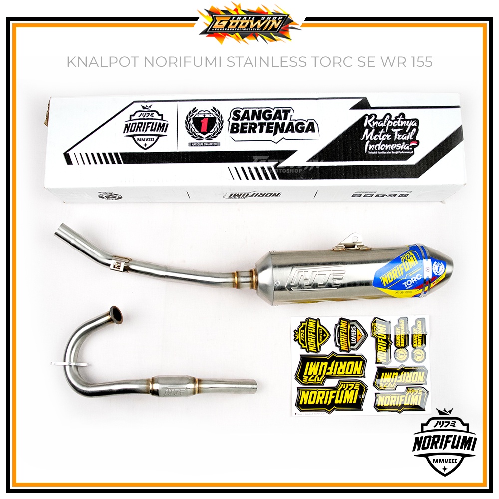 Knalpot Muffler NORIFUMI TORC TITANIUM TORCH BORE UP KLX 150 BF Dtracker CRF 150 L WR 155 Stainless ORIGINAL