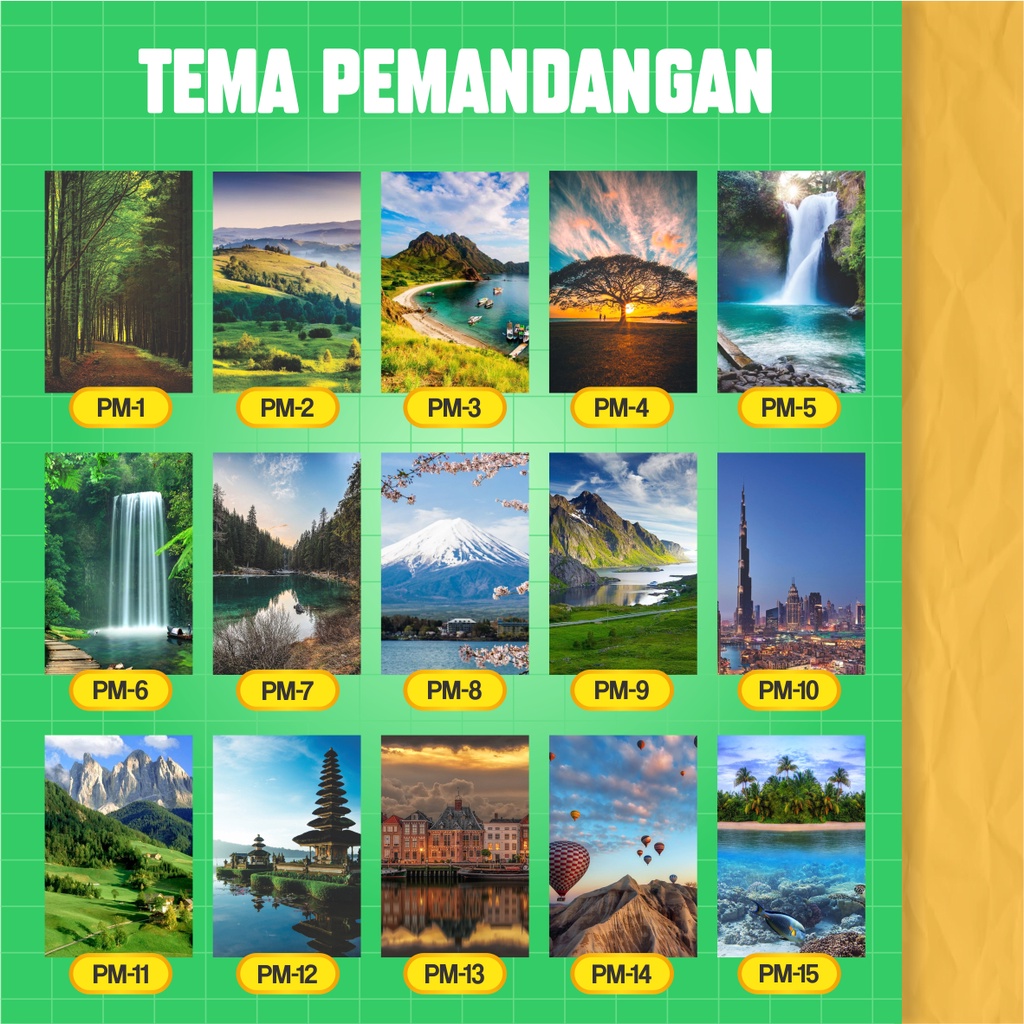 Kalender CUSTOM 2022 Pemandangan - Kalender Dinding Custom Pemandangan - Kalender Dinding 2022 - Kalender 1 Lembar 12 Bulan - Kalender A3+