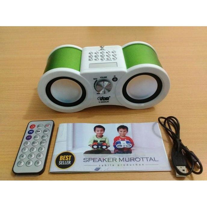 VDR 3000UR SPEAKER AKTIF MUROTTAL QUR'AN REPEAT PER AYAT - HIJAU MUDA
