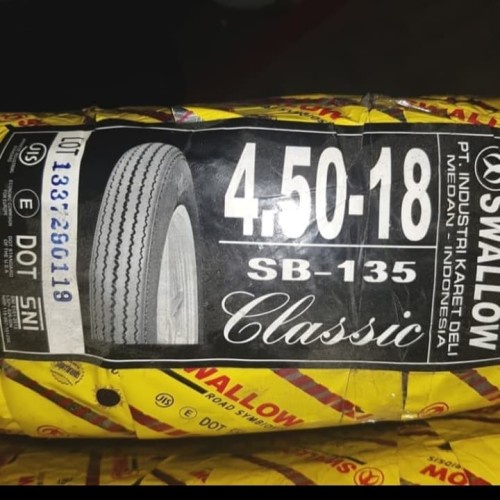 Paketan Ban SWALLOW 450-18 SB-135 SB135 CLASSIC & BAN DALAM JAPSTYLE