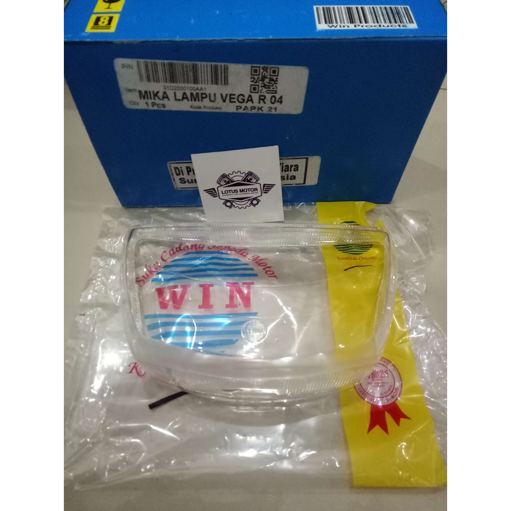 KACA MIKA LAMPU DEPAN *VEGA R 2004 / FORCE 1 / F1ZR* WIN , KUALITAS ORIGINAL