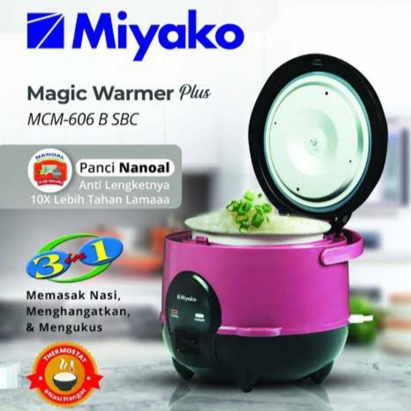 magic com 0 6 liter miyako mcm 606 b sbc magic warner plus   rice cooker mini miyako mcm606b sbc ant