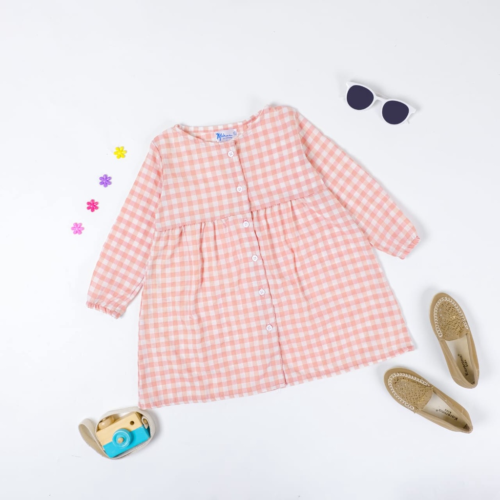 Zahra Dress Anak Perempuan Gempi Bahan Katun | Pakaian Anak Kekinian Umur 1 - 6 Tahun