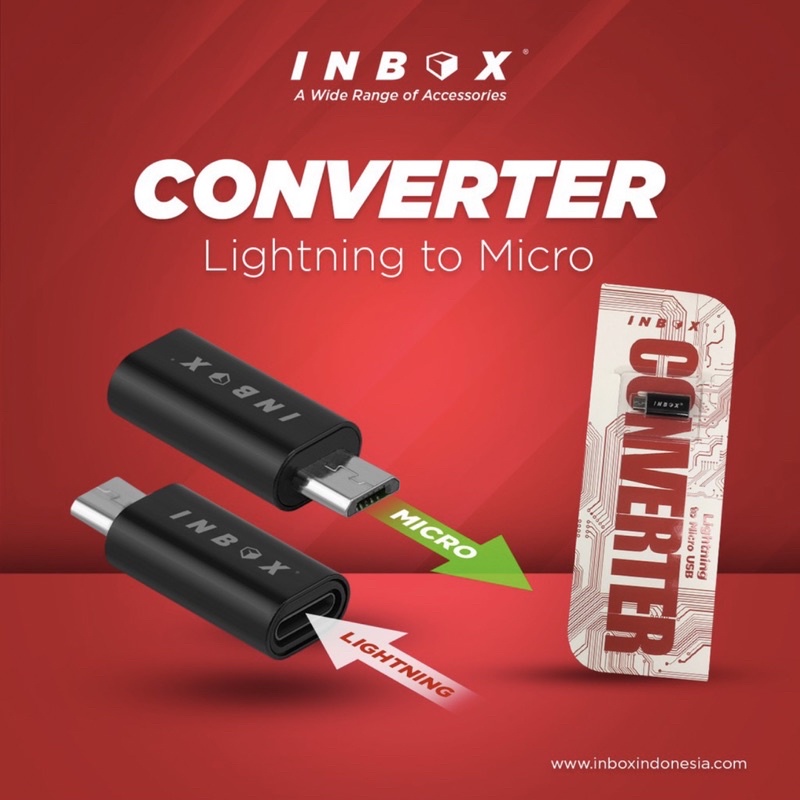 Converter Lightning To Micro / Sambungan Usb Lightning ke Usb Micro INBOX Series Garansi