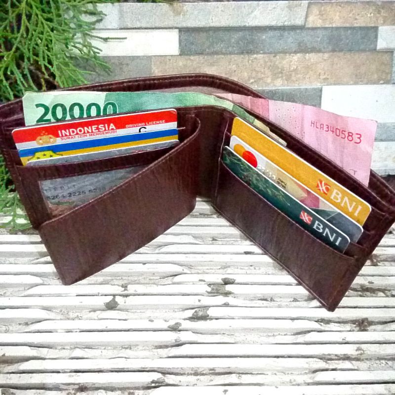 DOMPET KULIT PRIA KULIT SAPI ASLI MOTIF SERAT KAYU LEMBUT LENTUR