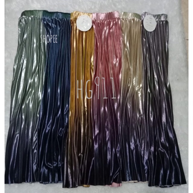 ( Bisa COD ) Rok Bludru velvet Super Gradasi/motif zigzag import Korea(panjang 90cm)-2