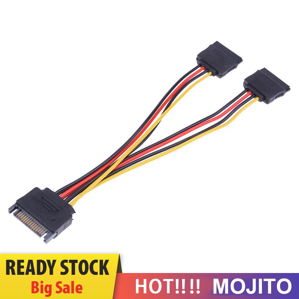 MOJITO 15Pin SATA Port to 2 15Pin SATA Splitter Cable Extender Power Adapter Cable