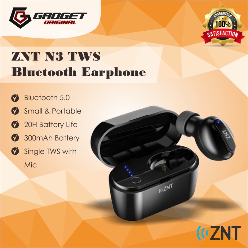 ZNT N3 Wireless  TWS Bluetooth Auto Connect Earphone With Charging Case 1 Unit Original