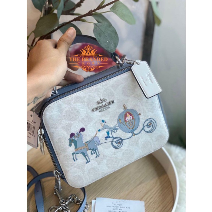 Tas Coach C1426 Disney Box Crossbody in Signature Canvas Cinderella
