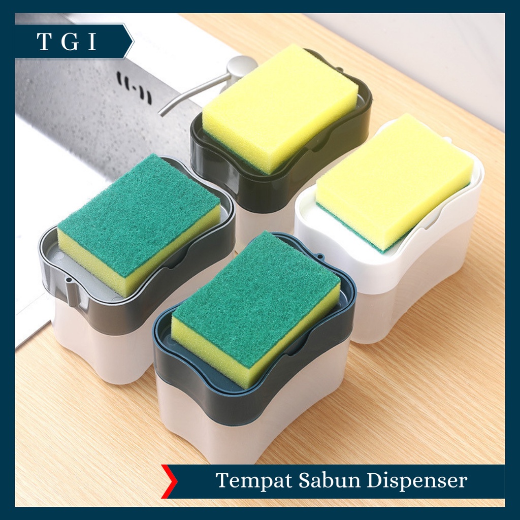 TGI - DISPENSER SABUN PRAKTIS | SOAP DISPENSER HOLDER SPONS CUCI PIRING 2 IN 1 | SPONGE HOLDER