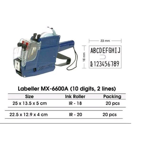 

PRICE LABELLER MX-6600A JOYKO MESIN ALAT LABEL HARGA 2 BARIS