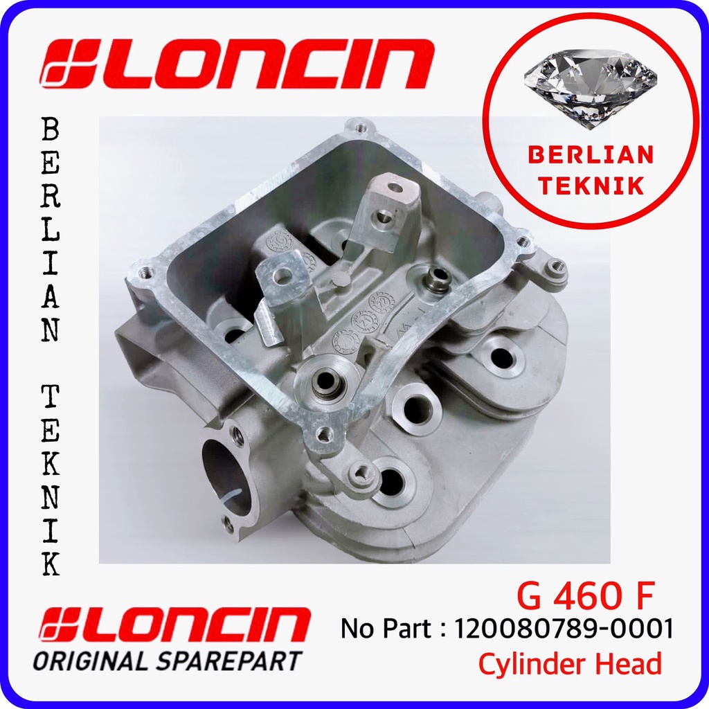 Cylinder Head Komplit Loncin G 460 F / 459 cc / 16 HP ORIGINAL