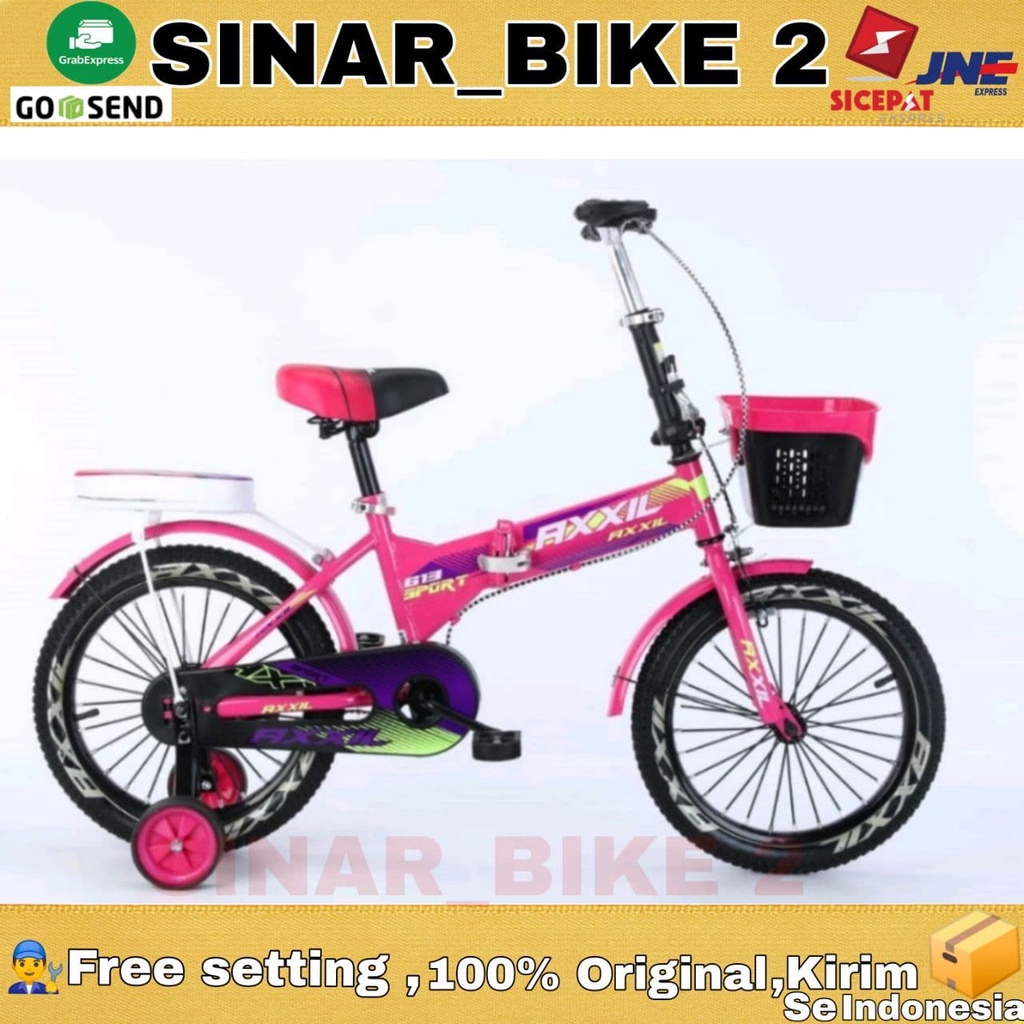 Sepeda Lipat Anak Axxil 16 Inch  Roda 4 Termurah