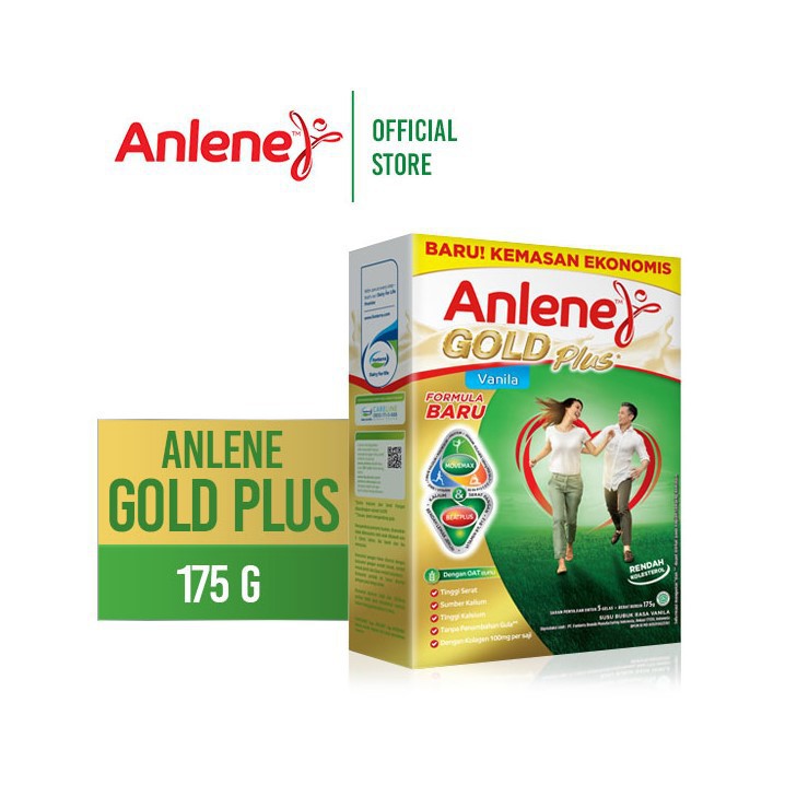 

Anlene Gold Plus Vanilla 175gr - Susu Bubuk - Nutrisi Jantung, Tulang, Sendi & Otot