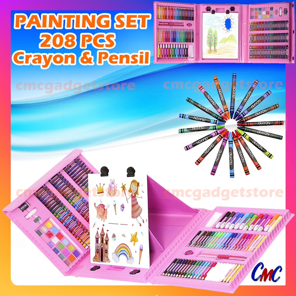 Painting Set Crayon Anak 208Pcs Pensil Warna Alat Lukis Mewarnai Gift