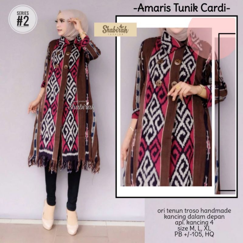 Amaris Tunik Tunik Tenun Troso Ori Atasan Baju Kerja Cantik Murah Elegan Shopee Indonesia