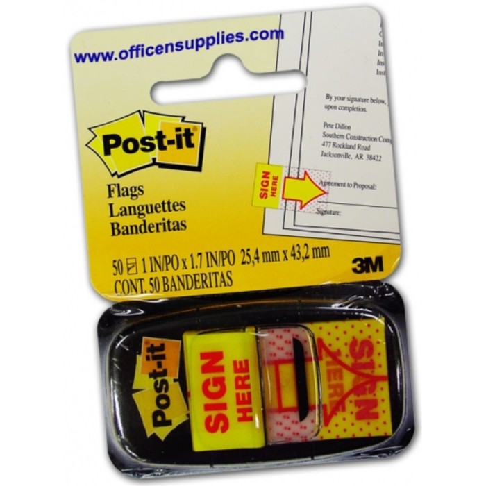 

POST-IT 3M SIGN HERE 680-9