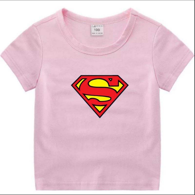 Kaos Anak Superhero Baju Anak Unisex Gambar Superman Oblong Anak Cwo/Cwe Untuk Usia 2-10thn