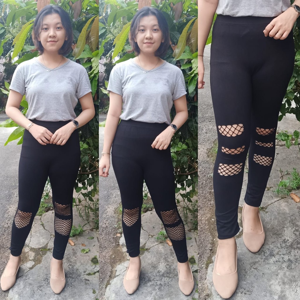 ( TERMURAH ) Legging Bolong 3 n 3 Premium Legging Wanita Legging Termurah Legging Terbagus