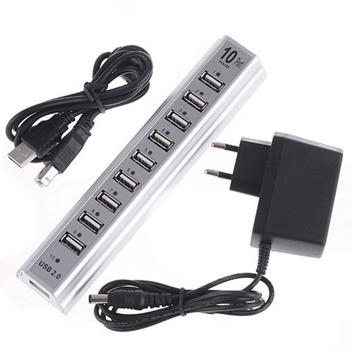 Usb Hub 10 Port With Adapter