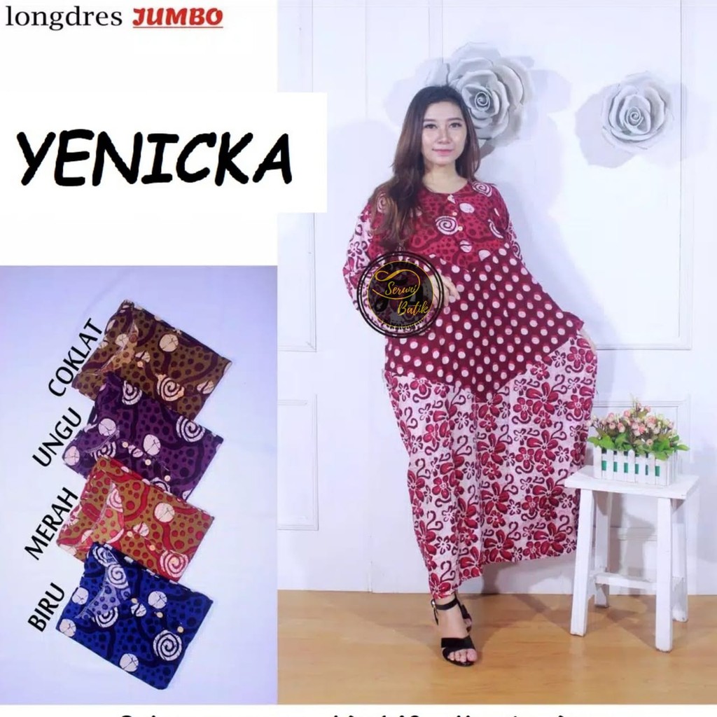 Daster jumbo lengan panjang adem murah long dress kancing Daster jumbo lengan panjang adem murah long dress kancing